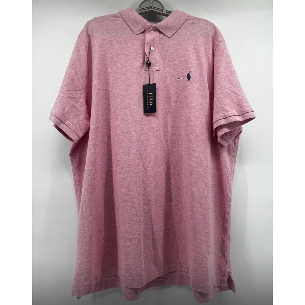 Polo Ralph Lauren Polo Mens XXL Polo Shirt Short Sleeve‎ Pink 100% Cotton